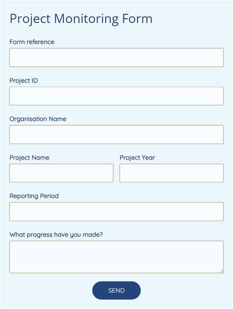 Free Project Monitoring Form Template 123formbuilder