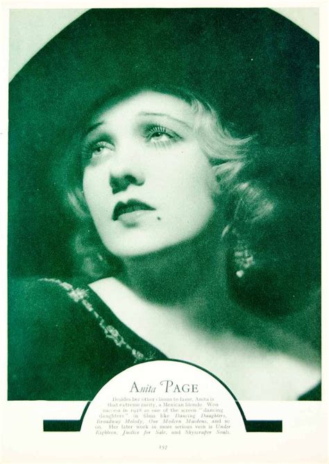 1933 Rotogravure Anita Page Actress Movie Silent Leading Lady Hollywoo
