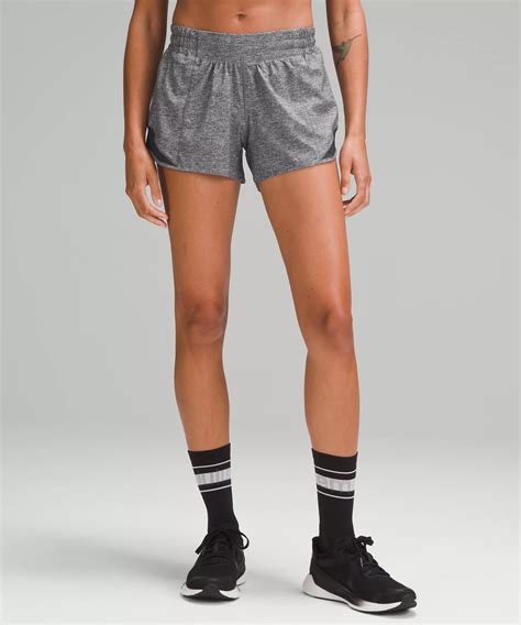 lululemon hotty hot short ii long 4 in heather lux multi black heathered black modesens