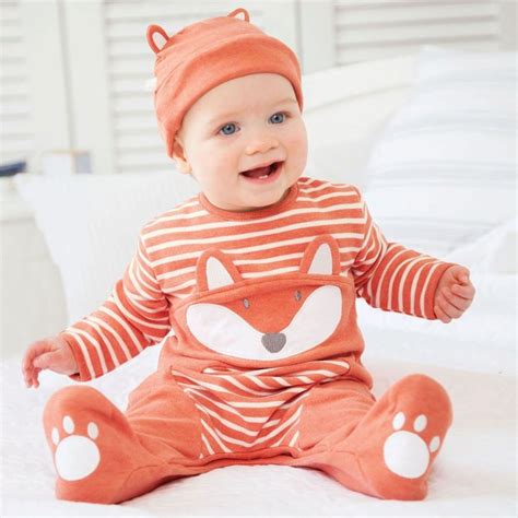 Fox Applique Baby Sleepsuit Jojo Maman Bebe Baby Boy Newborn Baby