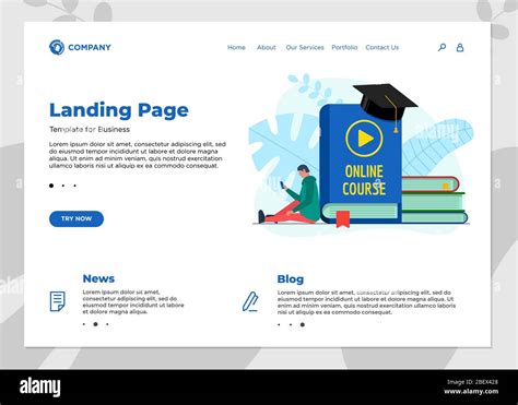 Online Education Course Landing Page Template E Learning Web Design
