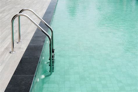 Swimming Pool With Stairs And Wooden Floor Stock Photo Image Of