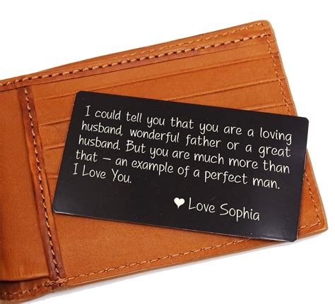 Custom Engraved Personalized Wallet Card Personalized Message Etsy