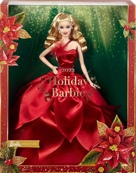 mattel hby06 barbie signature 2022 holiday barbie doll blonde hair