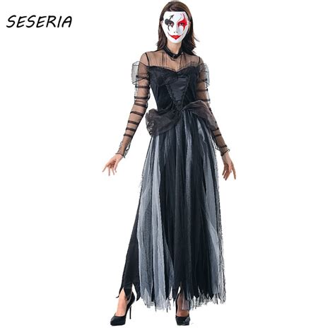 Seseria New Women Witch Costumes Cosplay Gothic Halloween Witch Outfit