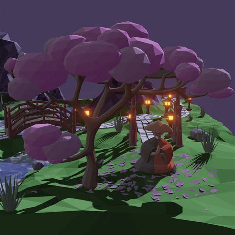 Artstation Low Poly Japanese Animated Scene