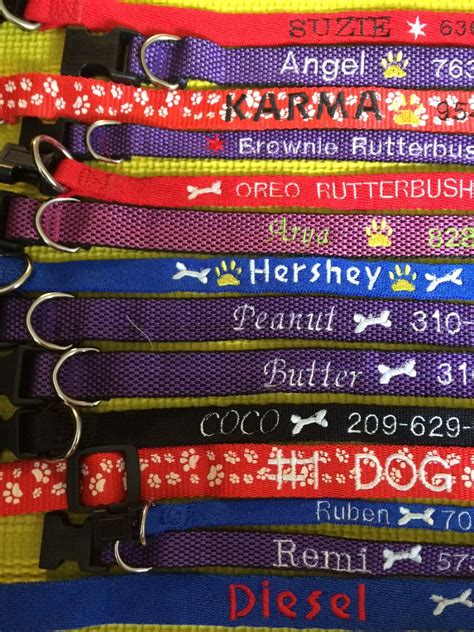 Embroidered Personalized Dog Collar With Name And By Blissstitches