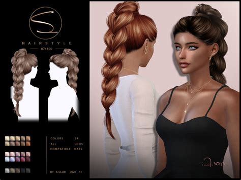 The Sims Resource Long Braid Hairfiona071122 By S Club