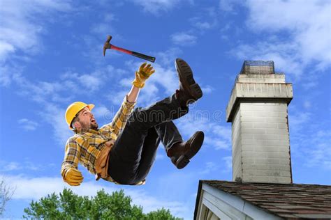Worker Falling From Roof Stock Image Image Of Treacherous 91723475