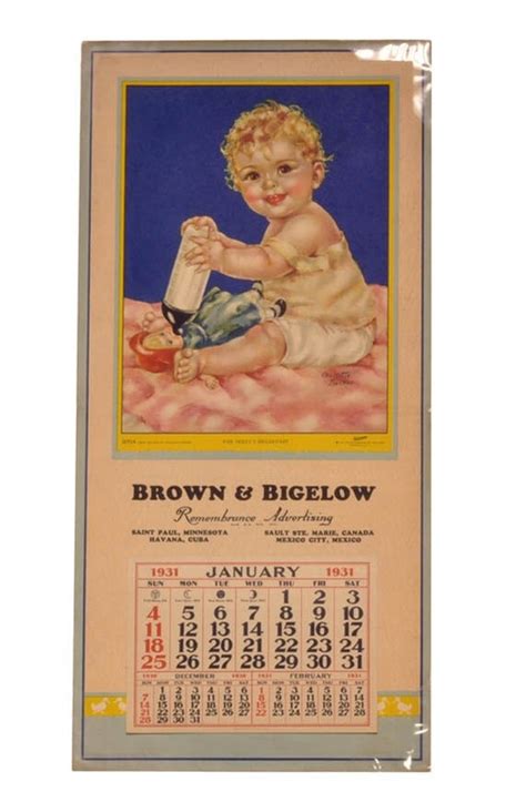 Vintage Calendar Art 1931 Brown And Bigelow By Affordablevintage4u