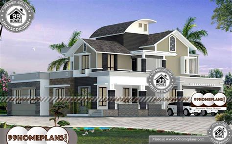 Exterior Elevation Design With Modern Two Story Homes And 99 Home Plans