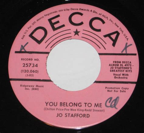 Jo Stafford You Belong To Me St Louis Blues Vinyl Discogs