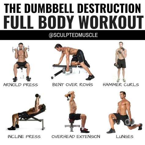 Gain Muscle Mass Using Only Dumbbells With 10 Demonstrated Exercises Dumbbell Workout Workout