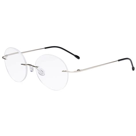 frameless reading glasses round rimless readers eyeglasses men women