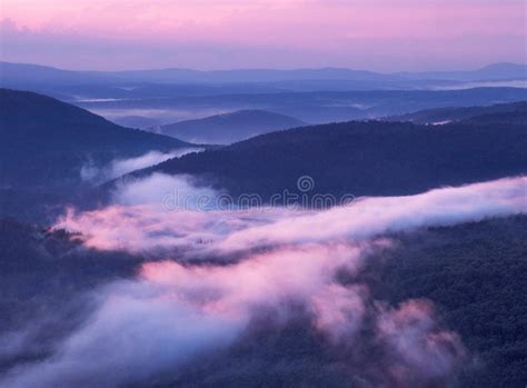 Misty Purple Mountains Stock Photo Image Of Cloudy Nature 62215566