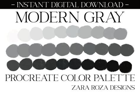 Modern Gray Procreate Color Palette Ph