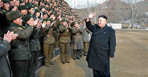Kim Jong Un Waving To His Soldiers Imgur