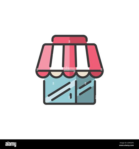 Shop Building Simple Store Marketplace Filled Color Icon Commerce