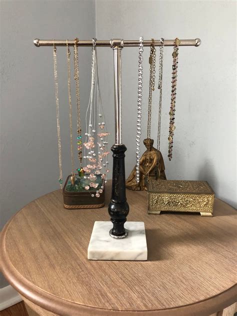 Marble And Metal Jewelry Organizer Jewelry Stand Etsy