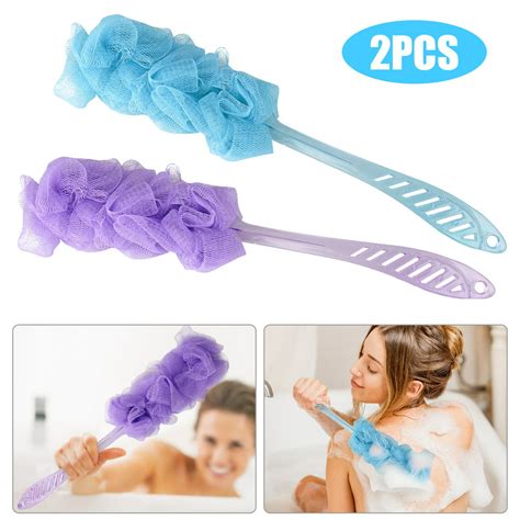 21pack Bath Sponge With Handle Shower Loofah Brush Back Cleaning