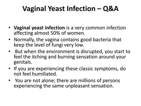 Ppt Vaginal Yeast Infection Qanda Powerpoint Presentation Free