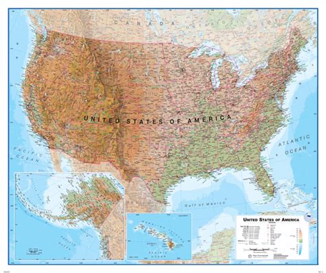 USA Physical Wall Map By Lovell Johns MapSales