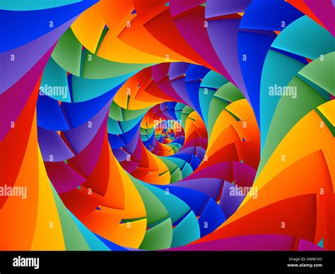 Beautiful Rainbow Psychedelic Spiral Fractal Hi Res Stock Photography