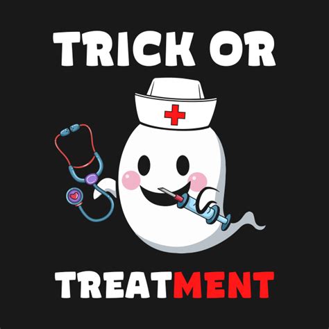 Halloween Trick Or Treatment Funny Nurse Costume Cute Ghost Halloween