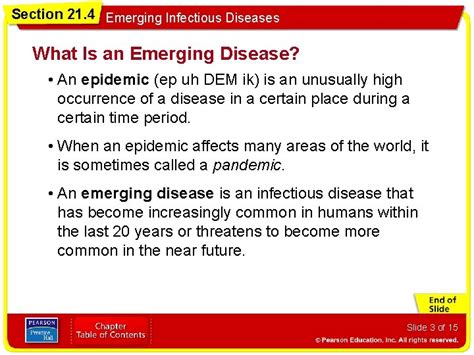 Section 21 4 Emerging Infectious Diseases Objectives Define