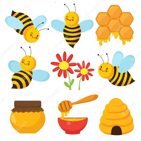 Dibujos Animados De Abejas Adorables Vector Premium Free Vector Images