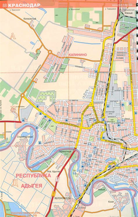 На карте краснодарского края видна развитая транспортная. Карта Краснодара. Краснодарский край, подробная карта улиц ...