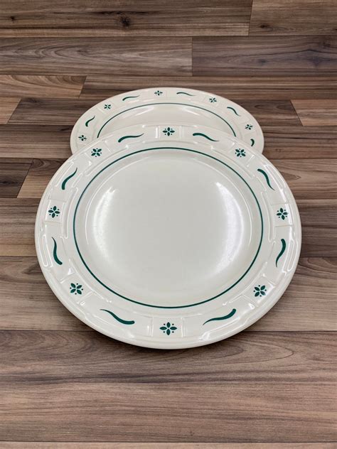 vintage-longaberger-pottery-dinner-plates-woven-traditions-heritage-green-set-of-2