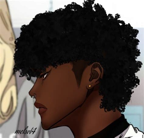 Black Anime Guy Black Girl Cartoon Black Art Painting Black Artwork