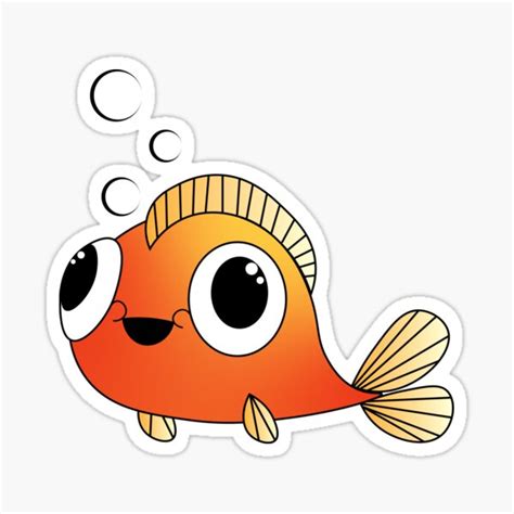 Cute And Derpy Goldfish Sticker For Sale By Acreativefish Redbubble