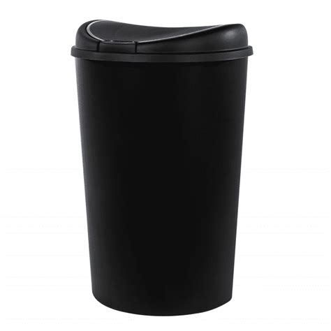 Hefty 128 Gal Semi Round Touch Lid Trash Can Black