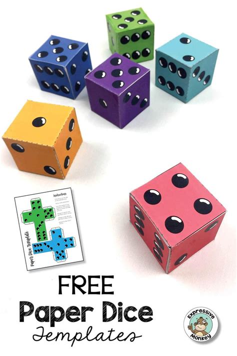 paper dice templates dice template drawing games  kids craft projects  kids
