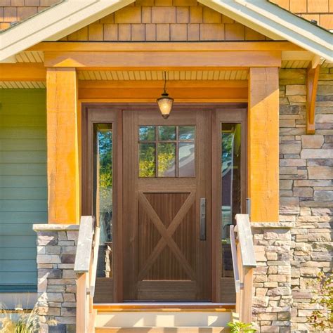 In this entryway, i've included a period mailbox, porch lamp and a welcome door mat. Craftsman 3068 Marginal 6 Lite SDL Mahogany Door in 2020 ...