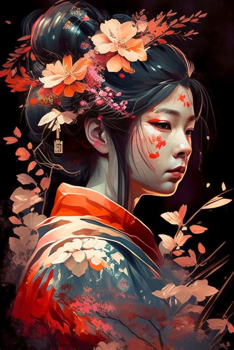 Künstlerische Illustration Geisha Art And Tradition Japanese Culture Japanese Girl Europosters
