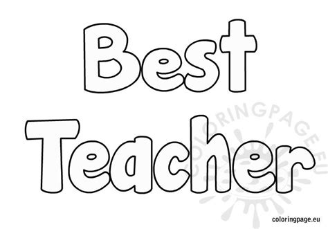 Best Teacher Coloring Page Coloring Page