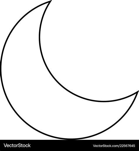 Cute Moon Cartoon In Black And White Royalty Free Vector