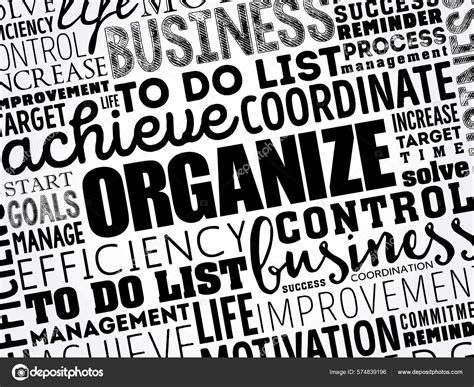 Organize Word Cloud Collage Business Concept Background Stock Vector