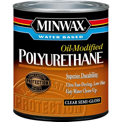 Minwax Water Based Oil Modified Polyurethane Semi Gloss Finish 1 Quart