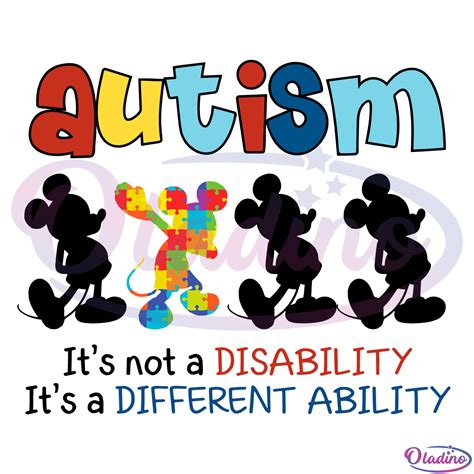 Autism Is A Different Ability Svg Digital File Autism Mickey Mouse Svg