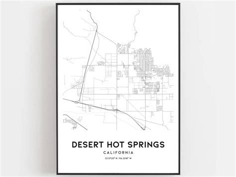 Desert Hot Springs Map Print Desert Hot Springs Map Poster Etsy