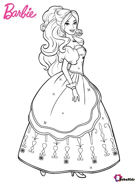 Barbie as the princess and the pauper coloring picture. printable and free download beautiful barbie coloring ...