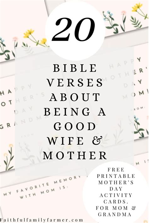 Inspiring Bible Verses For Empowered Wives And Mothers Free Printable