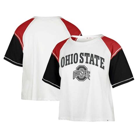 Womens 47 White Ohio State Buckeyes Serenity Gia Cropped T Shirt