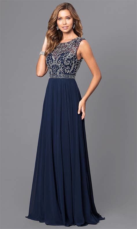 Long Prom Gown With Jewel Embellished Bodice