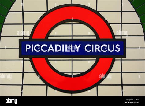 Piccadilly Circus Underground Station Sign London Uk Stock Photo Alamy