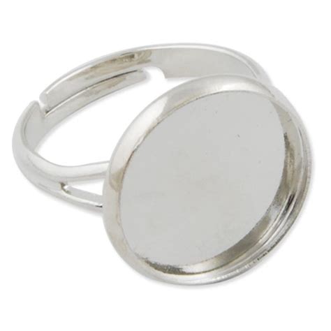 Wholesale 50 PCS Silver Plated Adjustable Ring Bases Blank Jewelery